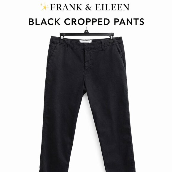 FRANK & EILEEN Wicklow Pants - Frank & Eileen Women’s Cropped Pants – Size 10 – Dark Gray/Black Raw Hem Modern
